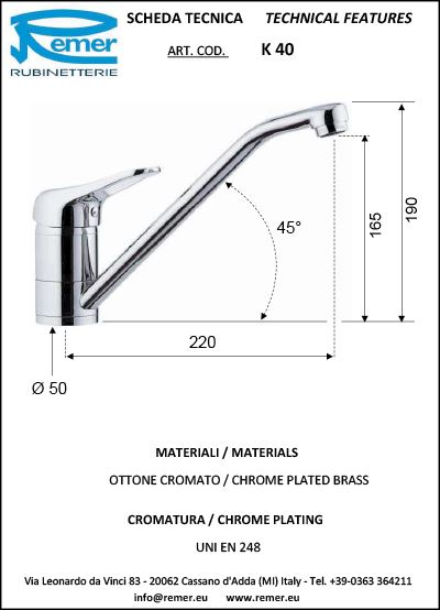 Buy REMER - Kitchen Sink Mixer Online | Construction Finishes | Qetaat.com