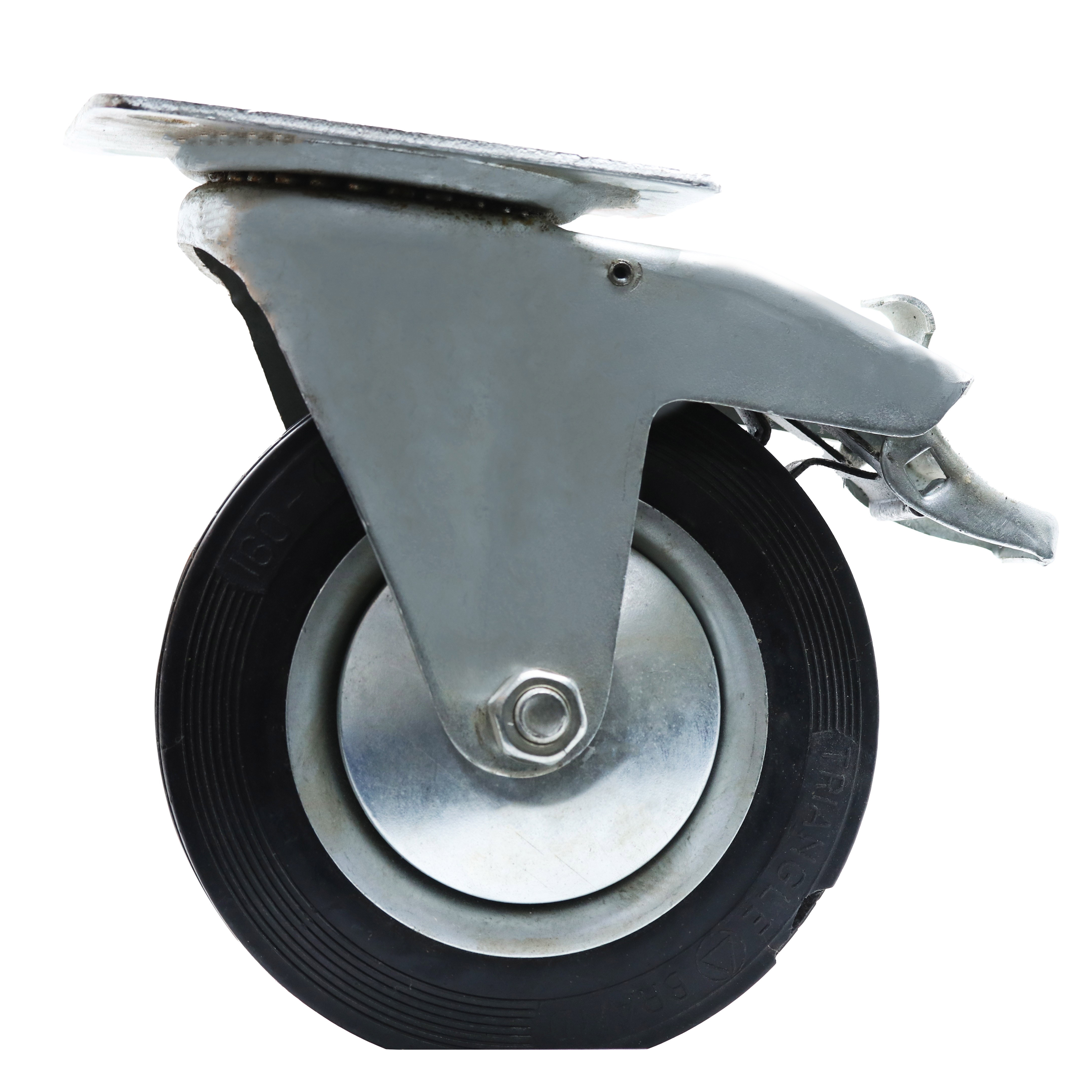 Buy INDUSTRIAL CUSTER WHEEL RUBBER SWIVEL WITH BRAKE 1604080 Online