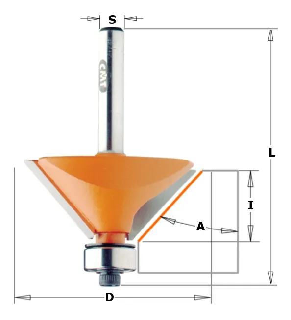 Buy CMT- Chamfer Bit W/brng TCT S=6 D=22,2x10 Online | Power Tools | Qetaat.com
