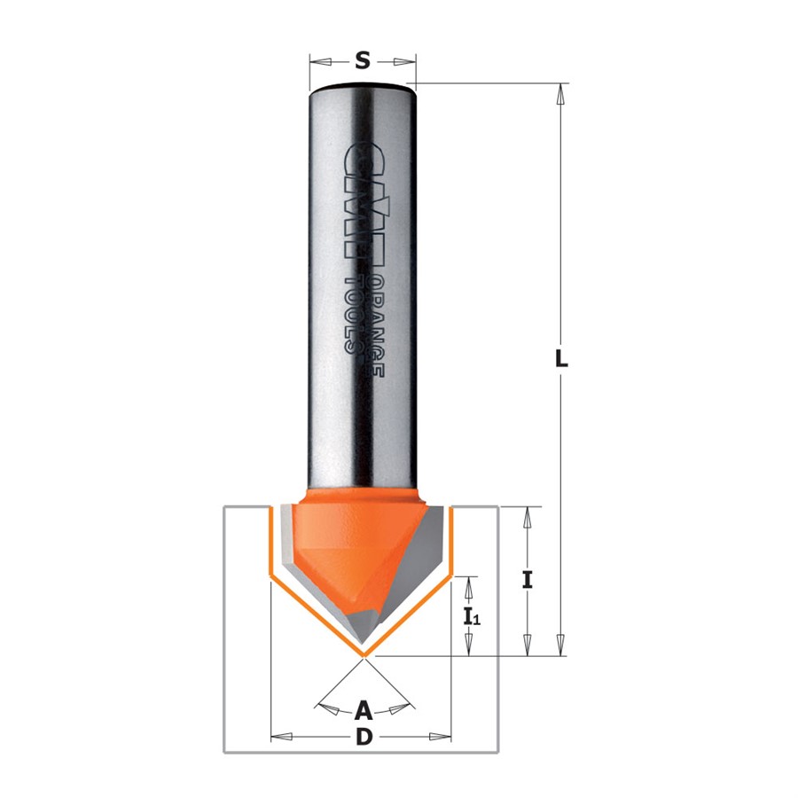 Buy CMT- V-Grooving Bit 90 Deg HW D19x16 S=12 Online | Power Tools | Qetaat.com