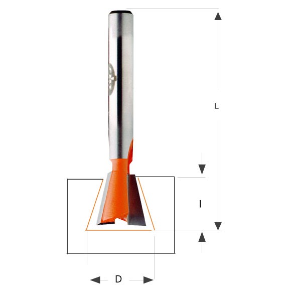 Buy CMT- Dovetail Bit D19x22 7-Degree S=8 Online | Power Tools | Qetaat.com