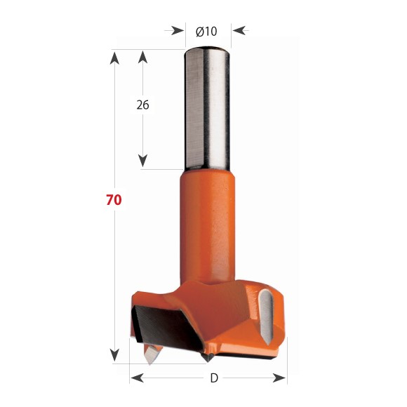 Buy CMT- Hinge Boring Bit HW D=35x70 S=10x26LH Online | Power Tools | Qetaat.com