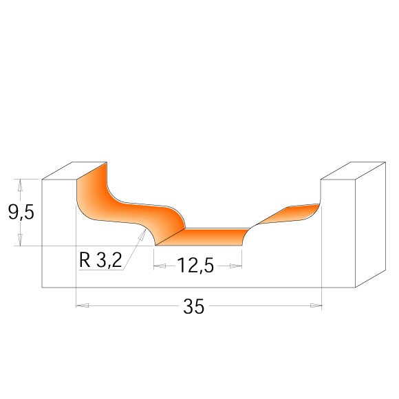 Buy CMT- Fresa Antine Orizzontali MDF HW S=12 D=35x9.5x47.6 R=3.2 Online | Power Tools | Qetaat.com