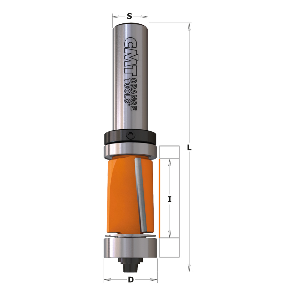 Buy CMT- HWM Flush Trim Bit W/bearing D19x70x118.5 S=12 Online | Power Tools | Qetaat.com