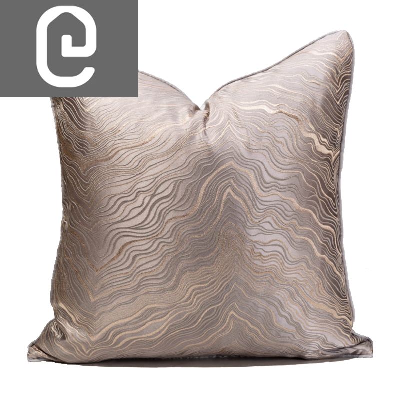 Buy Silver Gold Streamline Cushion - 50*50cm Online | Living Room Furniture | Qetaat.com