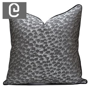 Black And White Feathers Cushion - 50*50Cm
