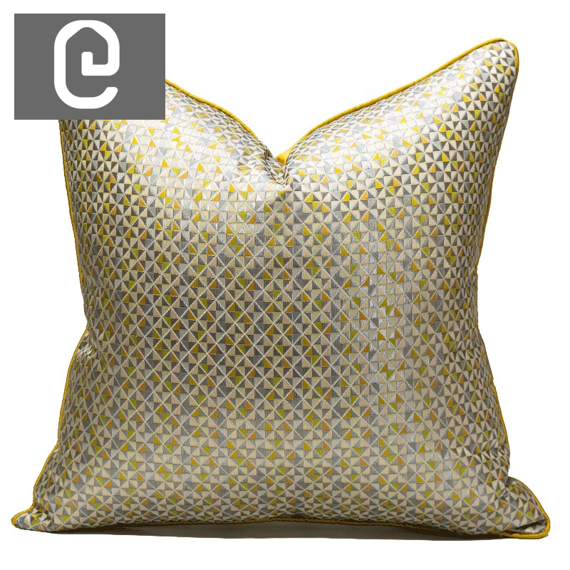 Buy Golden Silver Lattice Cushion - 50*50cm Online | Living Room Furniture | Qetaat.com