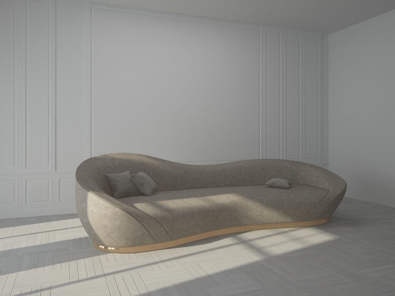 Buy CACTUS - SOFA - VELVET BEIGE Online | Living Room Furniture | Qetaat.com