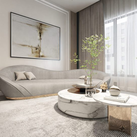 Buy CACTUS - SOFA - VELVET GRAY Online | Living Room Furniture | Qetaat.com