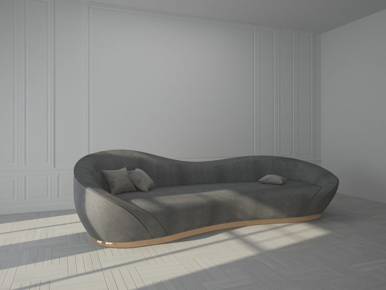 Buy CACTUS - SOFA - VELVET GRAY Online | Living Room Furniture | Qetaat.com