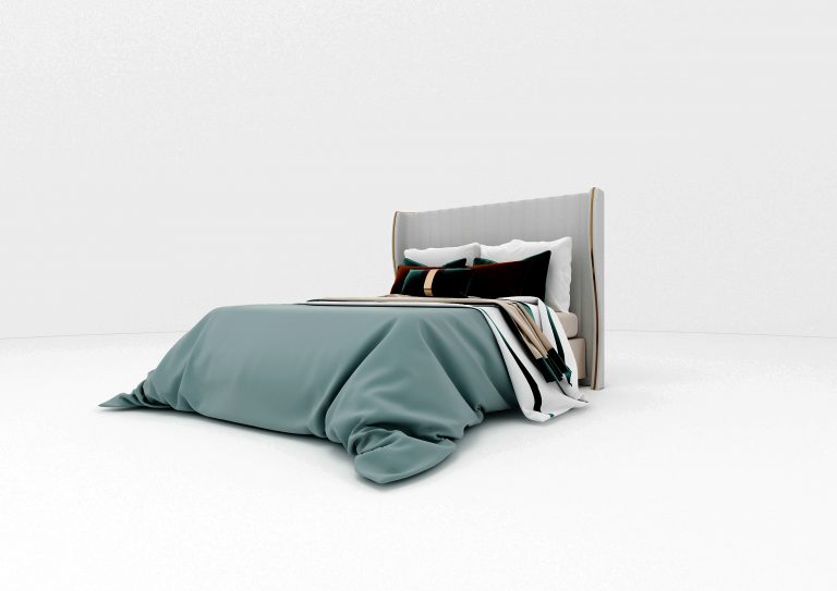 Buy CALMNESS - BED - LIGHT GRAY Online | Bedroom Furniture | Qetaat.com