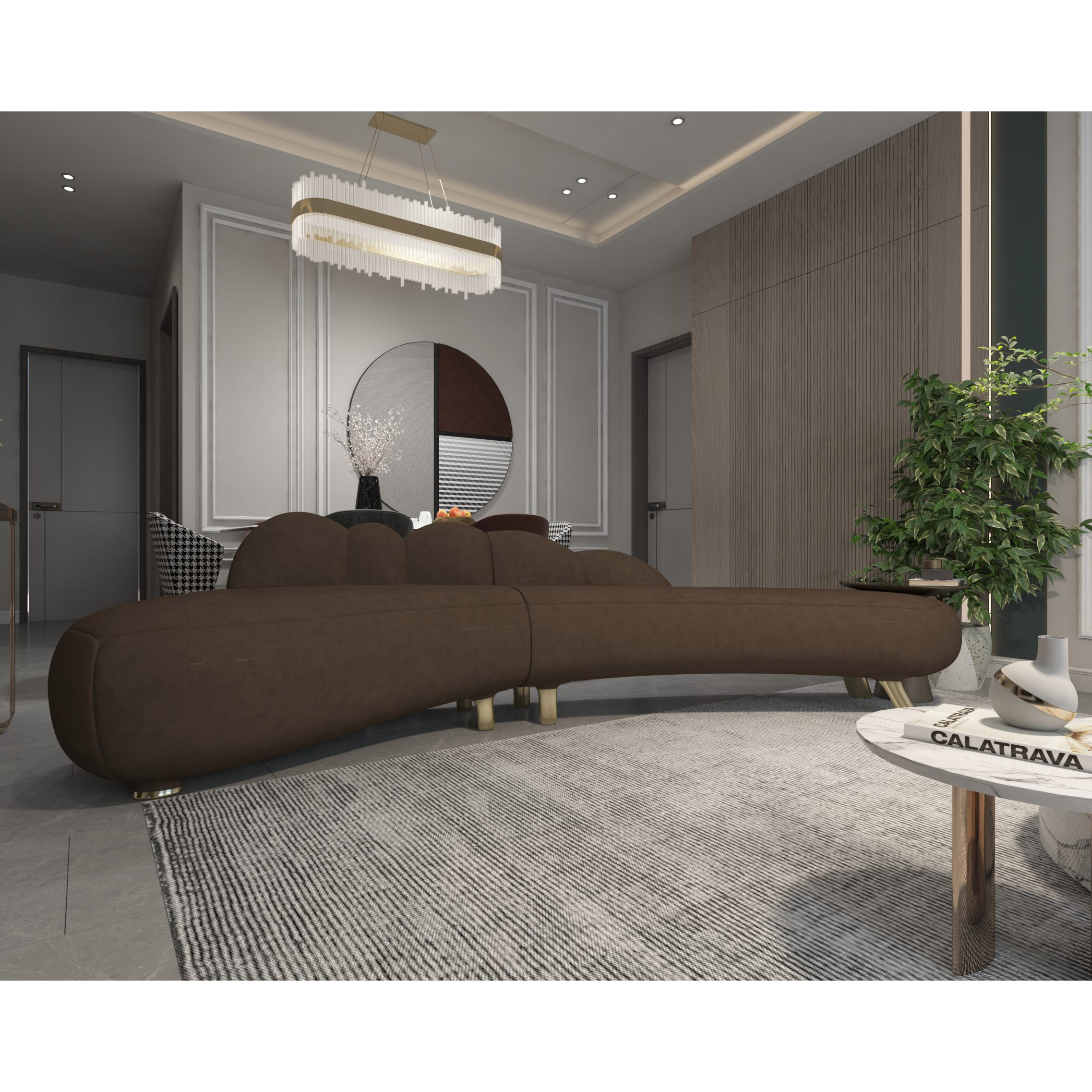 Buy DALIA - SOFA - VELVET BROWN Online | Living Room Furniture | Qetaat.com