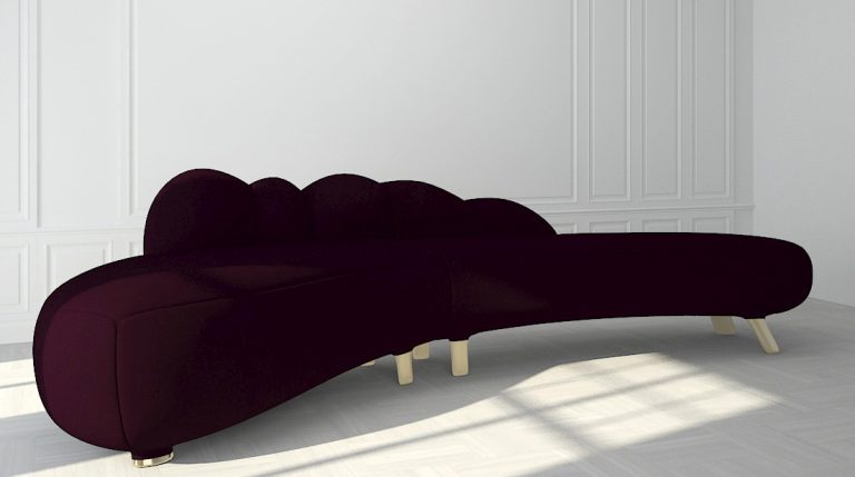 Buy DALIA - SOFA - VELVET MAROON Online | Living Room Furniture | Qetaat.com
