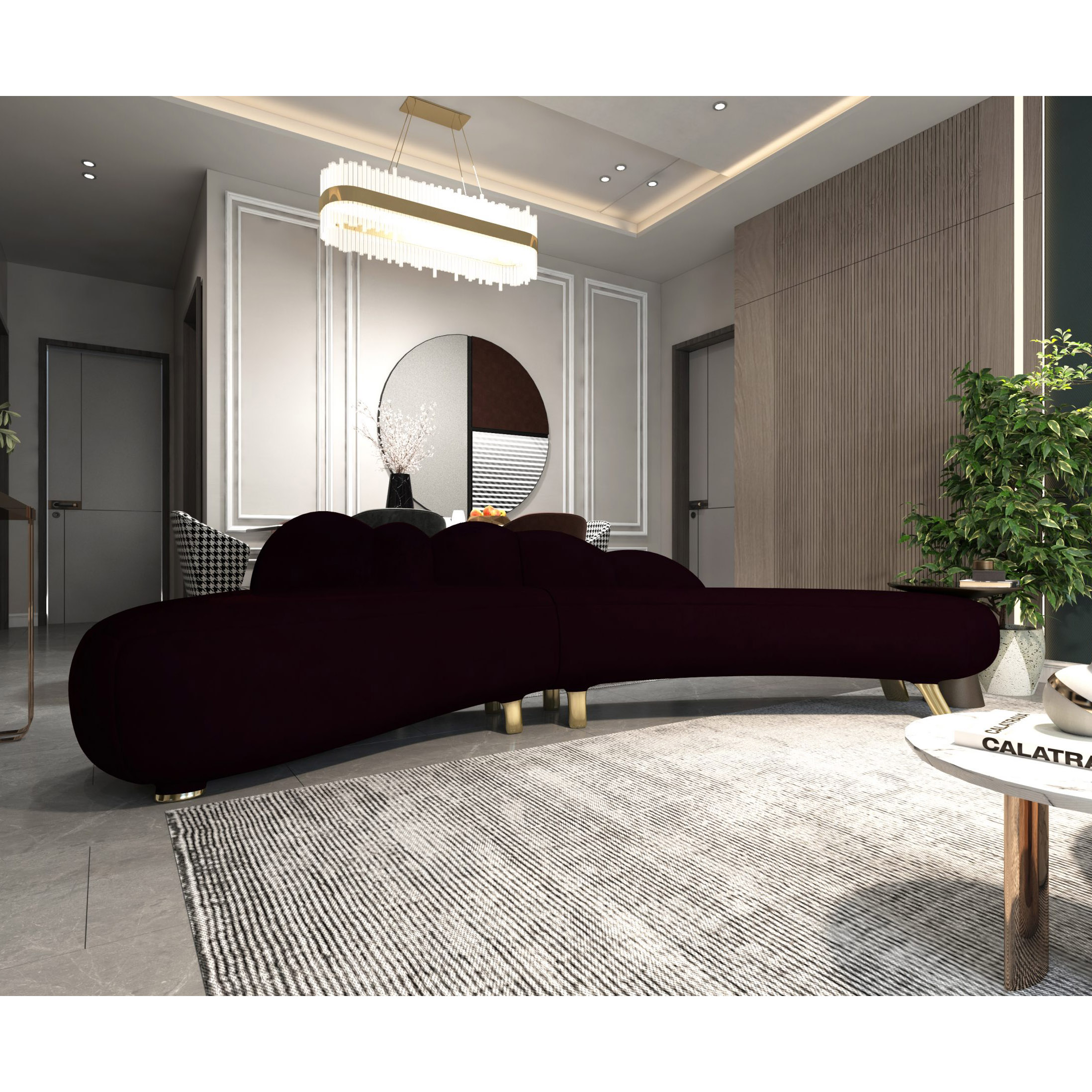 Buy DALIA - SOFA - VELVET MAROON Online | Living Room Furniture | Qetaat.com