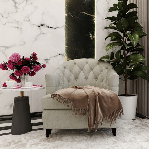 Buy GASTERIA - ARMCHAIR - LIGHT GRAY Online | Living Room Furniture | Qetaat.com