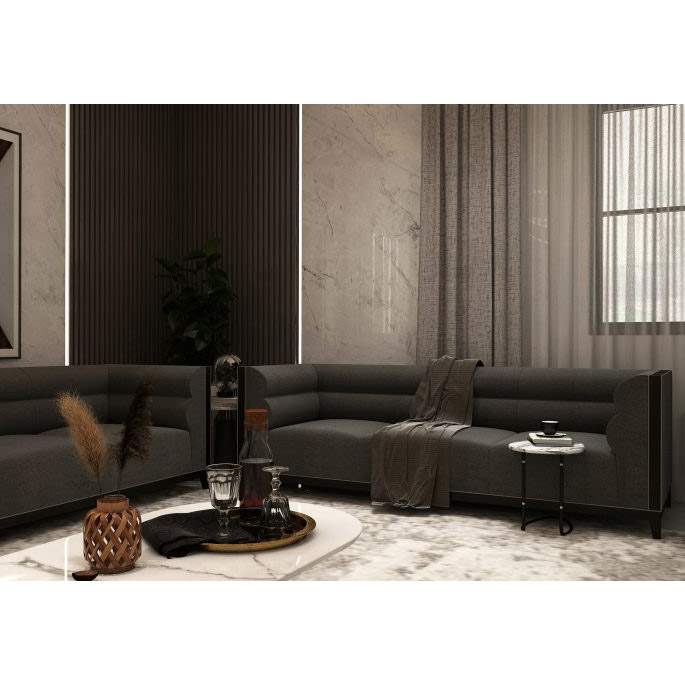 Buy IRIS- 3 SEAT SOFA - DARK GRAY Online | Living Room Furniture | Qetaat.com