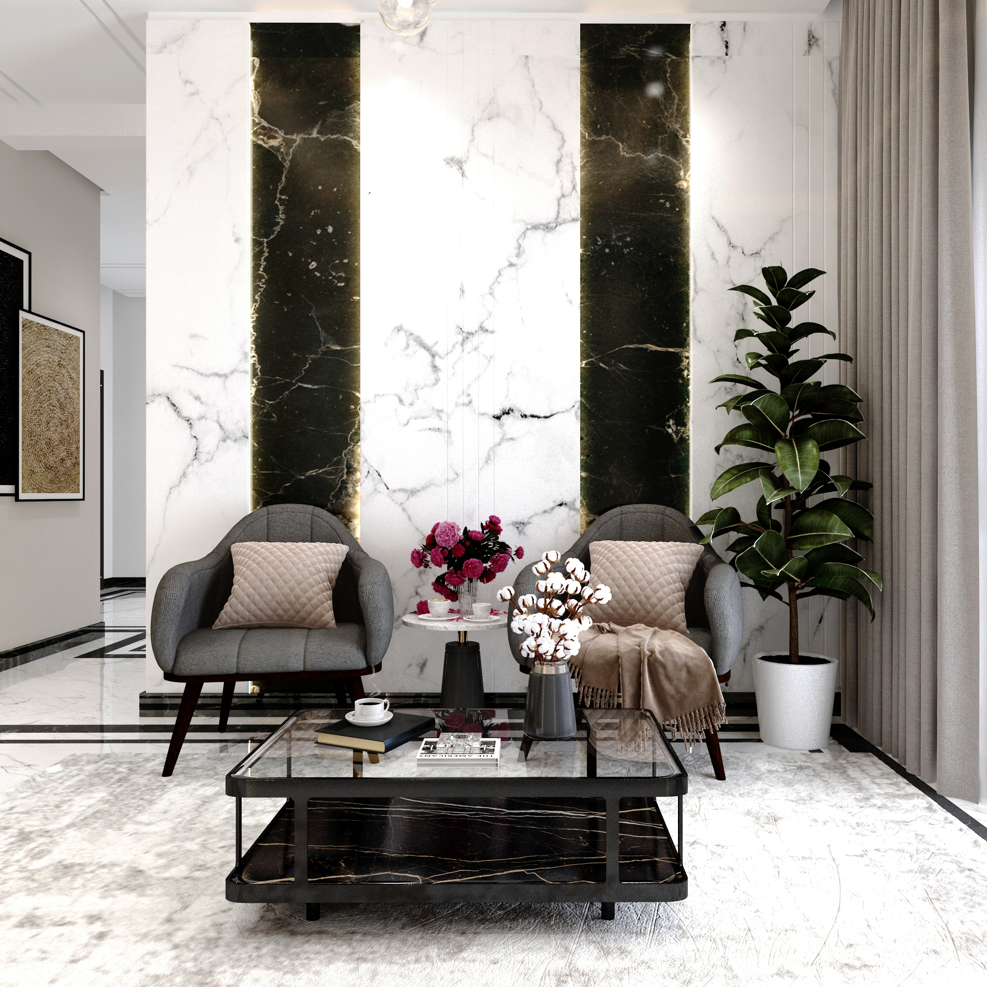 Buy JASMINE - ARMCHAIR - DARK GRAY Online | Living Room Furniture | Qetaat.com