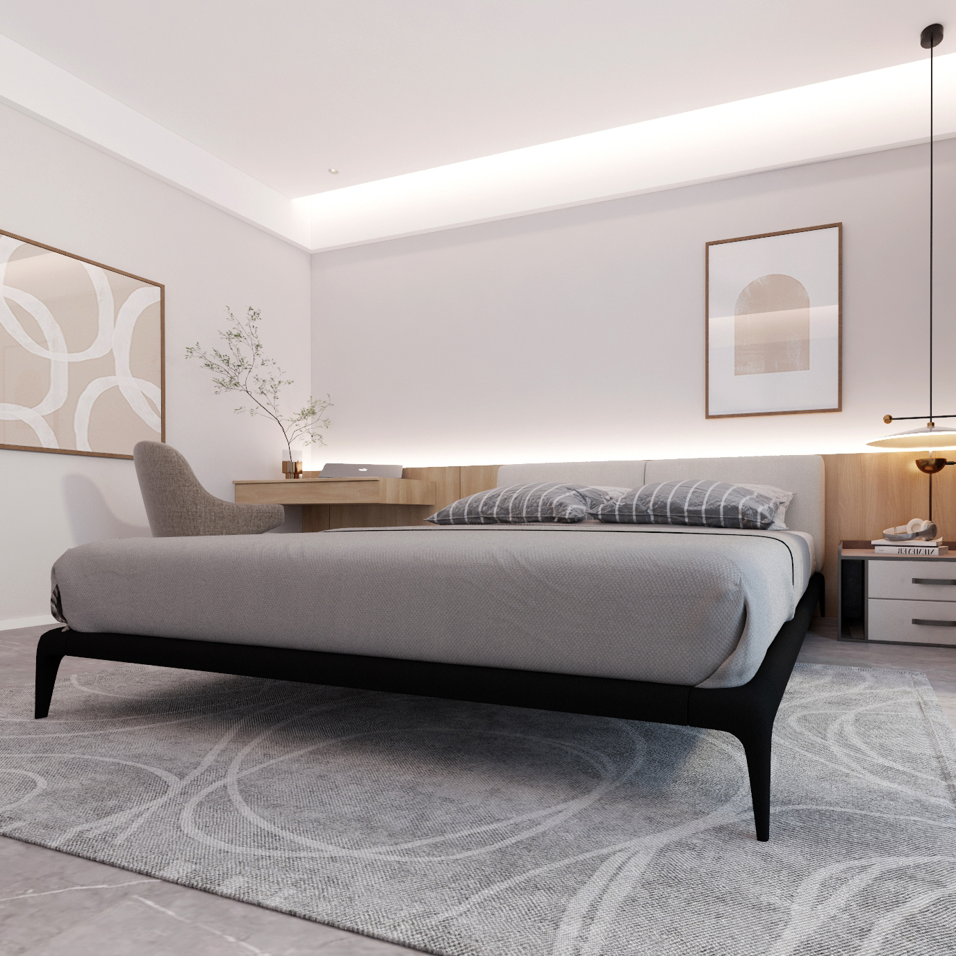 Buy PEAHEN - BED - BEIGE Online | Bedroom Furniture | Qetaat.com