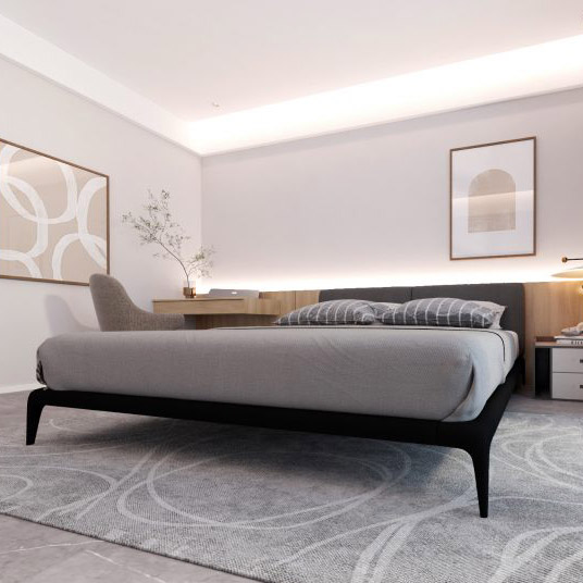 Buy PEAHEN - BED - DARK GRAY Online | Bedroom Furniture | Qetaat.com