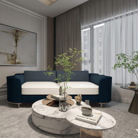Buy SNOWDROP - 2 SEAT SOFA - BLUE Online | Living Room Furniture | Qetaat.com
