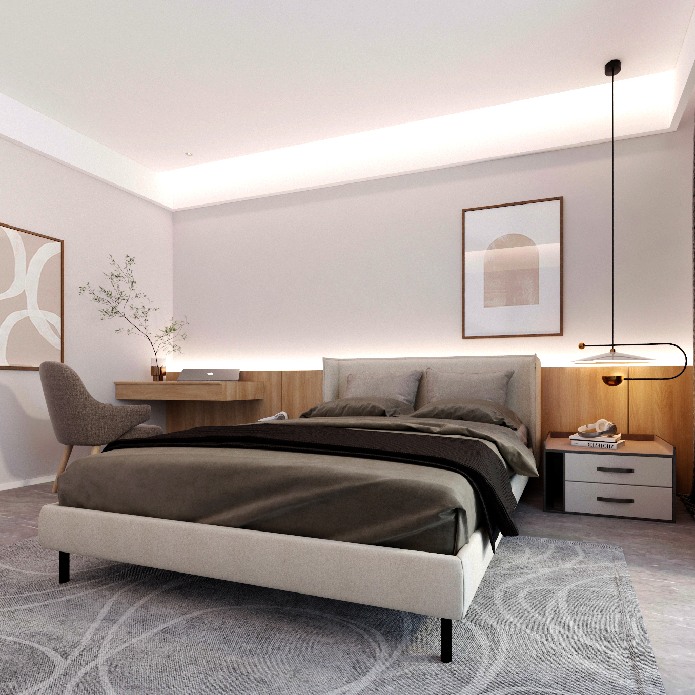 Buy THISTLE - BED - BEIGE Online | Bedroom Furniture | Qetaat.com