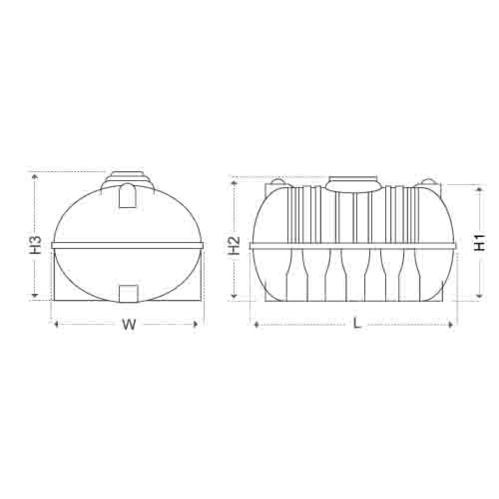 Alzamil Horizontal Tank Capacity 7000 LTR - L310xW191xHT224CM