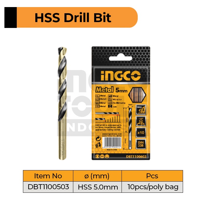 Buy Ingco Hss Drill Bit Dbt1100503 Online On Qetaat.Com