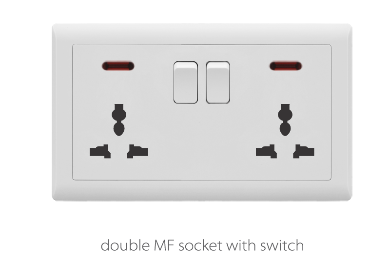 VMAX IVORY  MF DOUBLE SOCKET WITH SWITCH