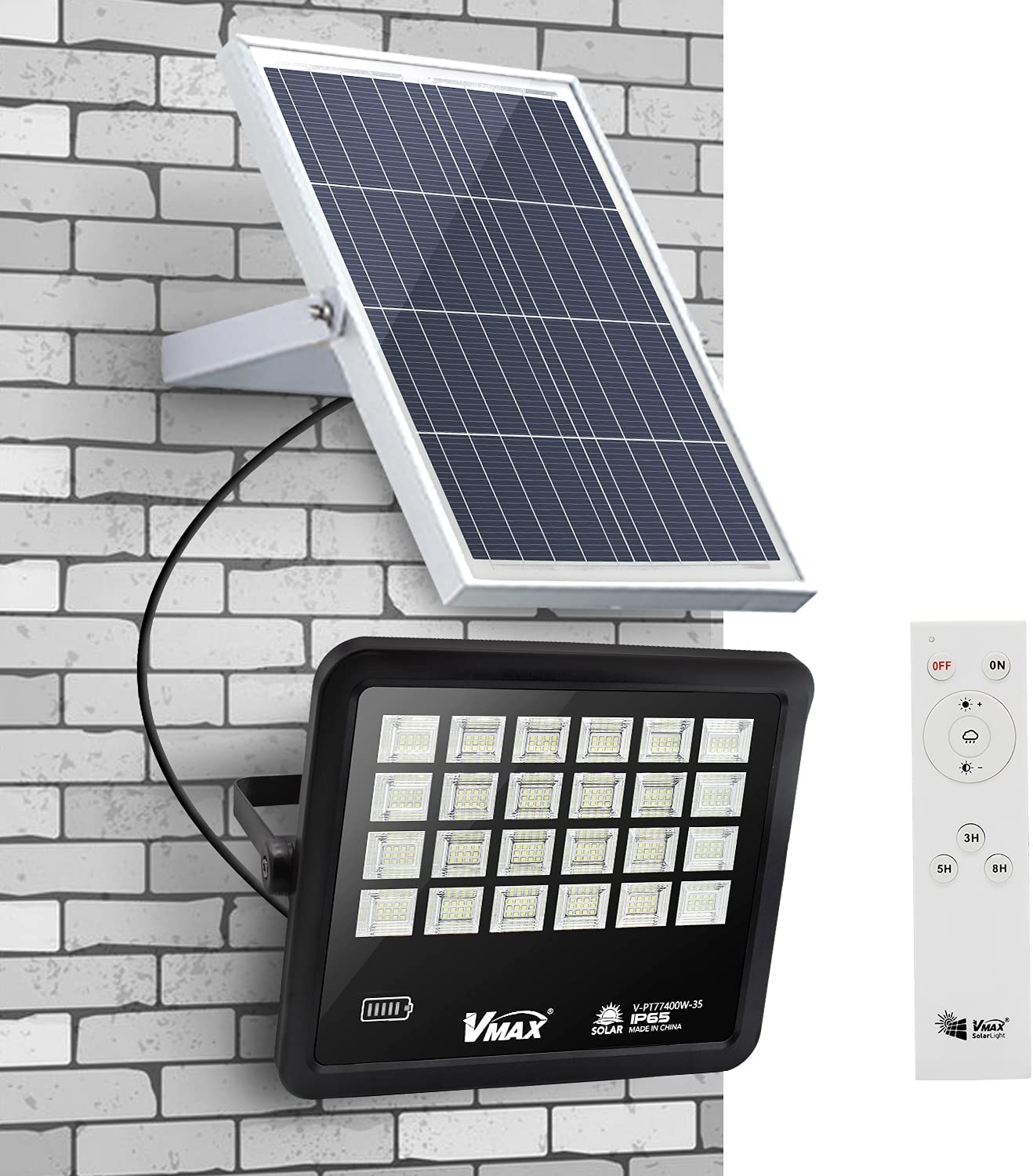 VMAX LED SOLAR FLOOD LIGHT-500W- WH