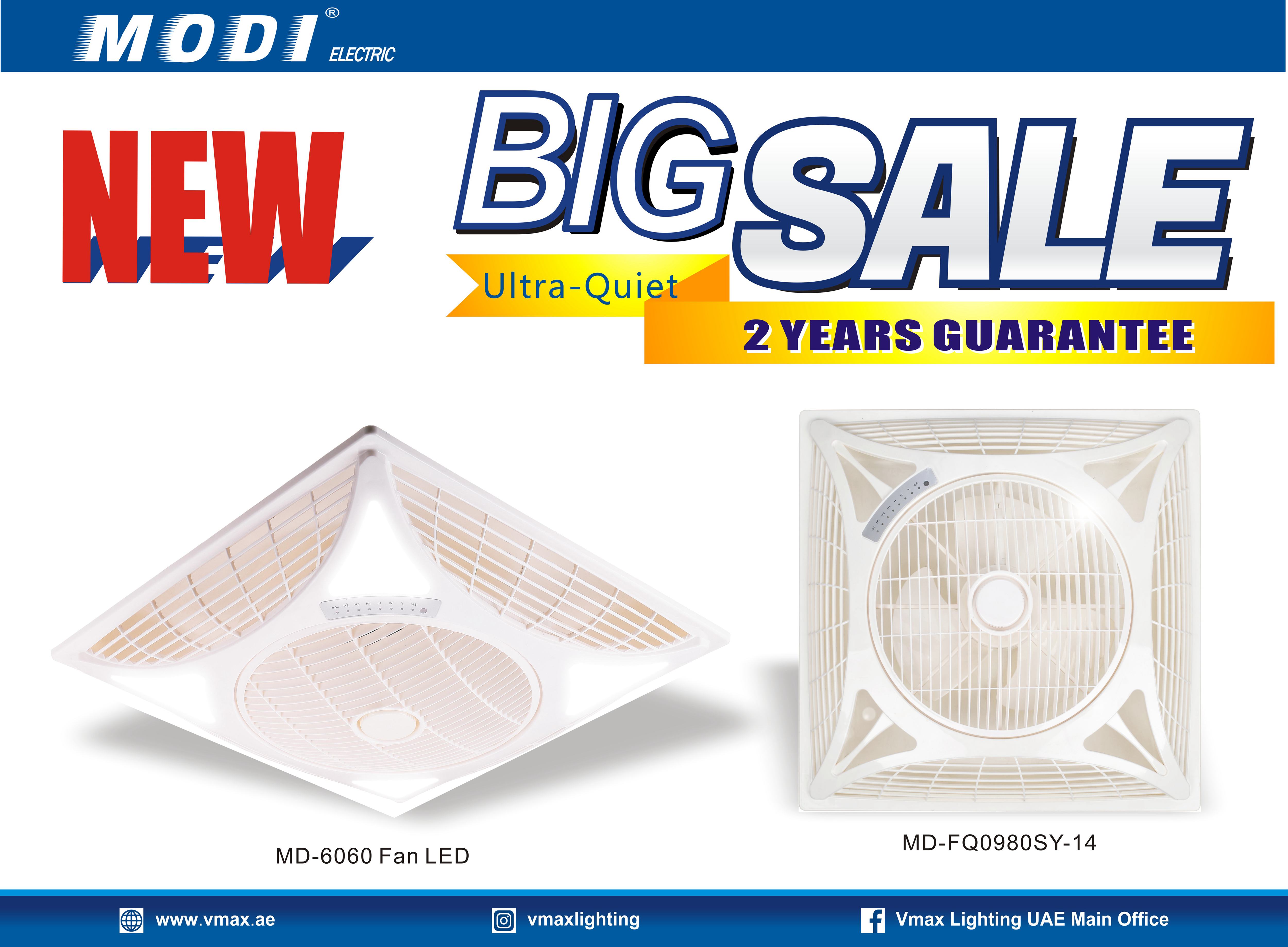 MODI  FLUSH CELLING FAN -LED-60x60