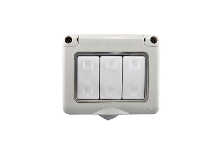 Modi Waterproof 3 Gang 1Way Switch