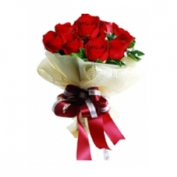 Hand Tied Bouquet With Red Roses