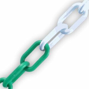 Plastic Safety Chain - Green/White - 6Mm