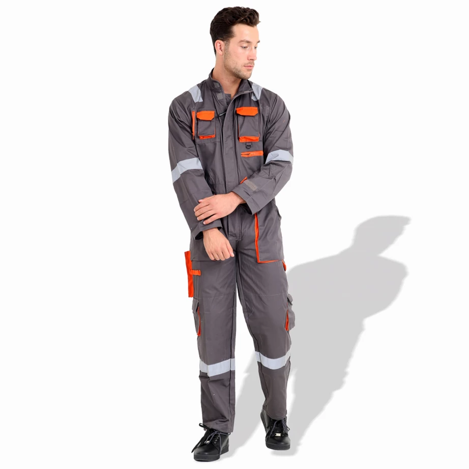 Coverall Hi-Qual American Safety Grey/Orange