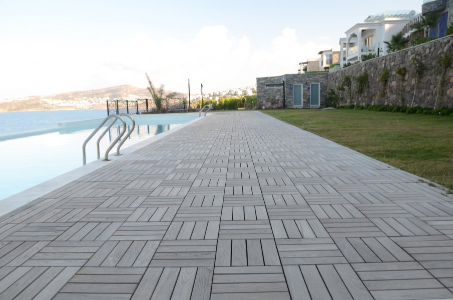 Buy Novawood - Ash Tile Decking per sqm Online | Construction Building Materials | Qetaat.com