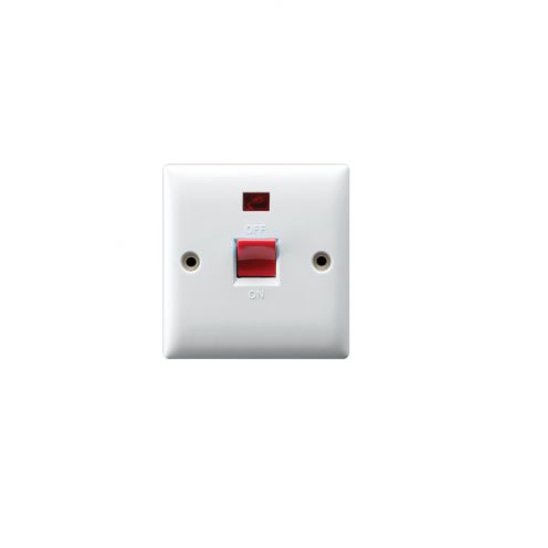 Buy W1016 45A AC 1 GANG WALL SWITCH WITH NEON Online on Qetaat.com