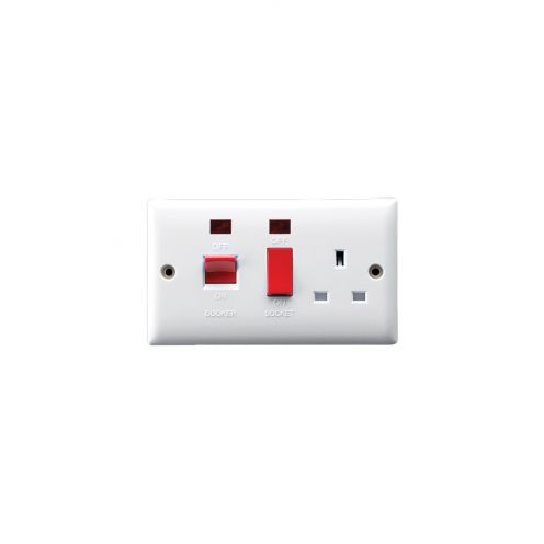 Buy W1018 45A D.P COOKER SWITCH W/NEON & 13A SWITCHED SOCKET Online on Qetaat.com