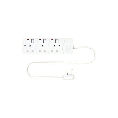 Buy EB3NS2B 13a 3 Gang Extension socket w/in switch & neon. 5mtr cable 3cx1.5mm2 Online on Qetaat.com