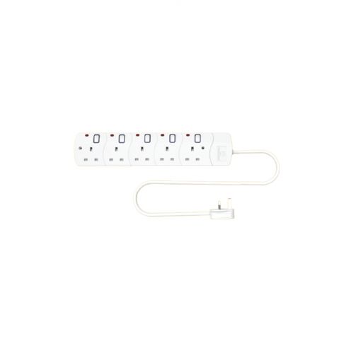 Buy EB5NS2B 13a 5gang extension socket w/5m cable indiv switch & neon cable 3cx1.5mm Online on Qetaat.com