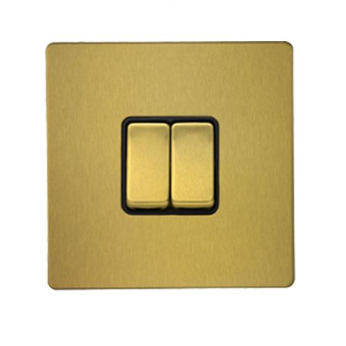 Buy RR Vivan 2Gang 1Way Switch, BG, VN6615M-B-BG,10A Online on Qetaat.com