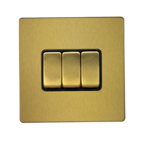 Buy RR Vivan, 3 Gang 2 Way Switch , VN6617M-B-BG,10A ,BG Online on Qetaat.com