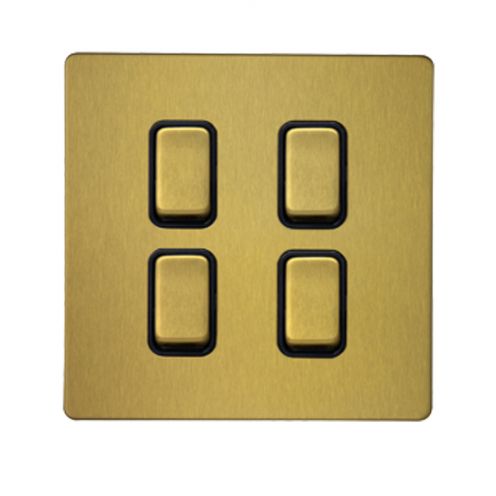 Buy RR Vivan, 4 Gang 2 Way Switch, VN6699M-B-BG, 10A, BG Online on Qetaat.com