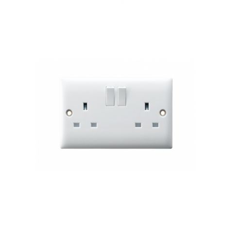 Buy 13A Twin Switched Socket Outlet, W3002 Online on Qetaat.com