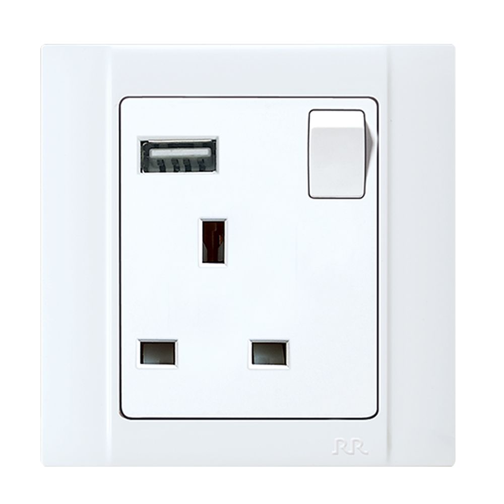 Buy 13A 1G Switched Socket Outlet With USB VN6679 Online on Qetaat.com