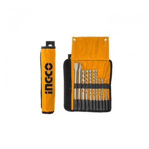 Ingco 10pcs hammer drill bits and chisels set