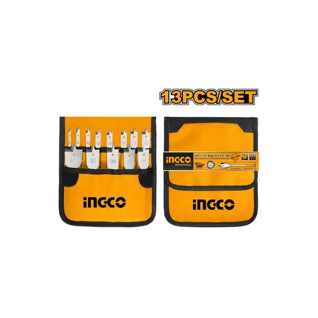 Ingco 13 Pcs flat wood drill bits set