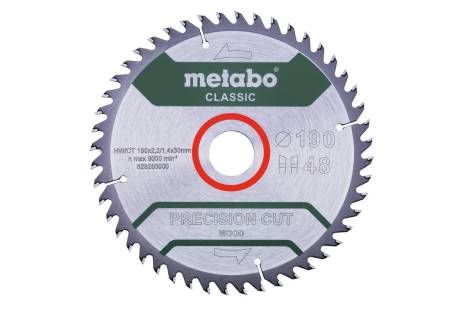 Saw Blade “Precision Cut Wood – Classic”, 190X30 Z48 Wz 15°