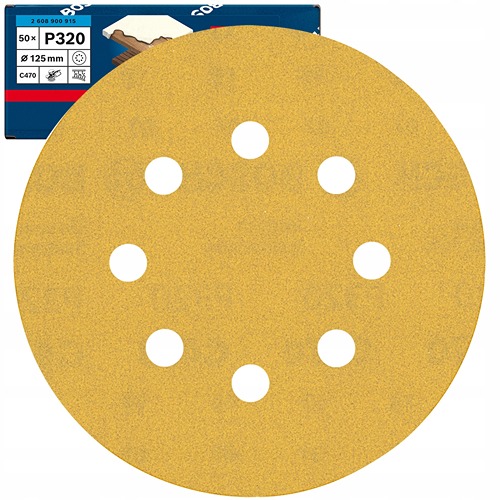 Buy BOSCH Sanding Sheet – 125Mm – G320 -50Pcs/Pack online on Qetaat.com