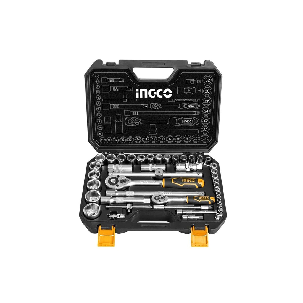 Ingco 44 Pcs 1/4"&1/2" Socket Set