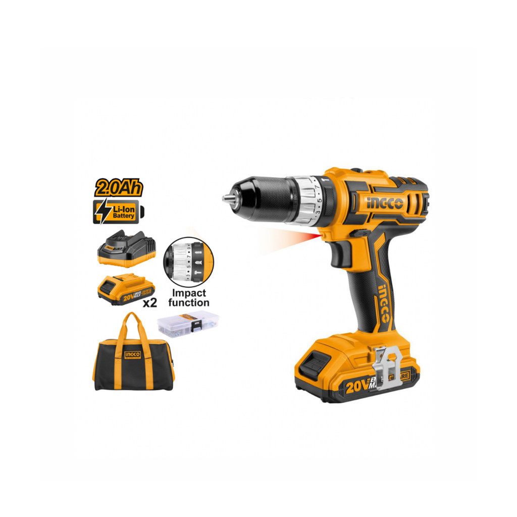 Ingco Lithium-ion impact drill - 20V